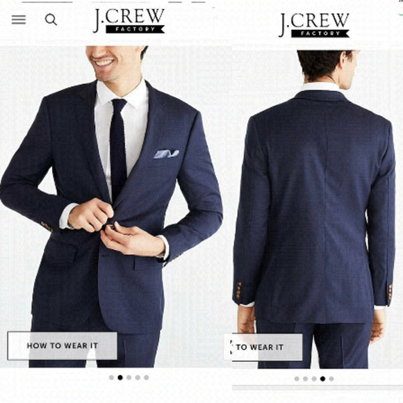 J. CREW FACTORY‎ 100% Worsted Wool Thompson Navy Suit Jacket Sz 38S - Picture 2 of 12